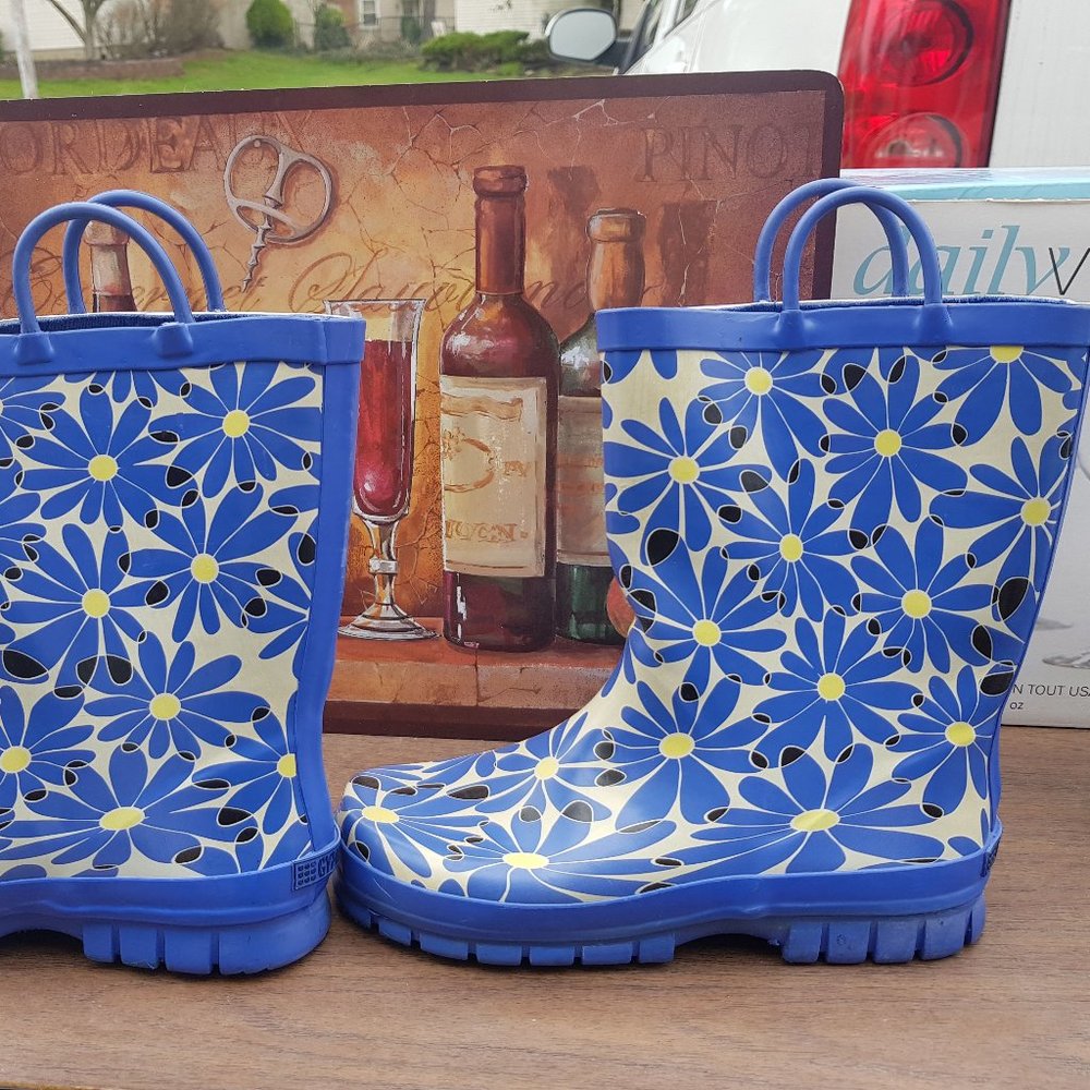 Gymboree Flower Shower Blue Daisy Rain Boots